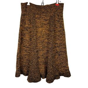 Sonia Rykiel Paris Knit Sweater Skirt Pencil Ruffle Wool & Cashmere Brown sz 42
